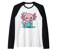 Axolotl Science Pals Lindo Amigo de Laboratorio para Fans de Stem Camiseta Manga Raglan