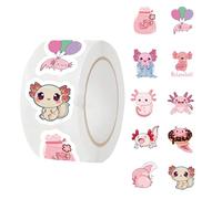 Axolotl Sether Set - 500 Designs De Salamandra De Rollo De Pegatina 500 Para Uso Versátil, Fácil De Eliminar | Perfecto Para Diario, Álbum De Memoria, Patineta, Teléfono Celular, Cuaderno,