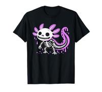 Axolotl Skeleton Drip Halloween Costume Kids Spooky Season Camiseta