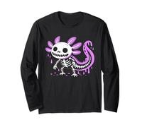 Axolotl Skeleton Drip Halloween Costume Kids Spooky Season Manga Larga