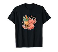 Axolotl Sonriente con Bebida Boba Camiseta