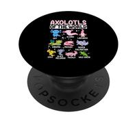 Axolotls del Mundo GFP Albino Lavender Enigma Mosaic Silv PopSockets PopGrip Adhesivo