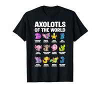 Axolotls of The World Anime japonés Kawaii Pet Axolotls Camiseta