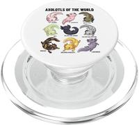 Axolotls of The World Axolotl Morphs Chart Arte Educativo PopSockets PopGrip para MagSafe