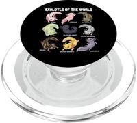 Axolotls of The World Axolotl Morphs Chart Arte Educativo PopSockets PopGrip para MagSafe