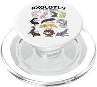 Axolotls of The World Axolotl Morphs Chart para niños, niñas y niños PopSockets PopGrip para MagSafe