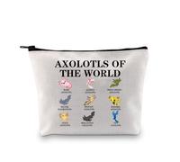 Axolotls of The World - Bolsa de maquillaje con cremallera para amantes de las salamandras de ajolote, The World2 2uk, moda