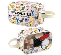 Axolotls of The World - Bolsa de maquillaje de ajolote, salamandra, regalo para amantes de la salamandra, bolsa organizadora de viaje, bolsa de cosméticos, Axolotls 2tm2, moda