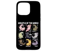 Axolotls of The World Kawaii Axolotl Morphs Chart para niños y niñas Carcasa para iPhone 15 Pro MAX