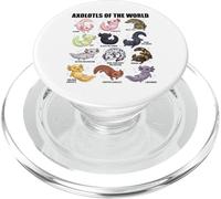 Axolotls of The World Kawaii Axolotl Morphs Chart para niños y niñas PopSockets PopGrip para MagSafe