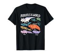 Axolotls of The World Kawaii Lindo Anime Acuario Arte Peces Camiseta