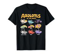 Axolotls of The World Lindo Anime Salamandra Pez Axolotl Camiseta