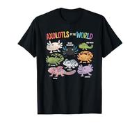 Axolotls of The World Lindo Anime Salamandra Pez Axolotl Camiseta