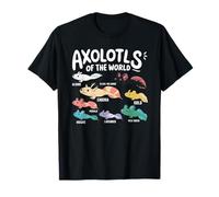 Axolotls of The World Lindo Anime Salamandra Pez Axolotl Camiseta