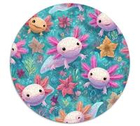 Axolotls - Puzzle redondo de 1000 piezas para juego familiar y regalo de cumpleaños para amigos, 1000 unidades (67,5 x 67,5 cm)