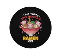 Axolotls Ramen - Juego de 1 manteles individuales redondos, resistentes al calor, lavables, antideslizantes, lavables de 39 cm, para cocina, comedor, vacaciones, fiestas, decoración de mesa, uso