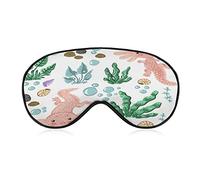 Axolotls Shells Pebbles and Bubbles Sleeping Blindfold Mask Cute Eye Shade Cover con correa ajustable para Mujeres Hombres Night