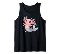 Axomaid Adorable Axolotl Sirena Linda Fantasía Submarina Camiseta sin Mangas