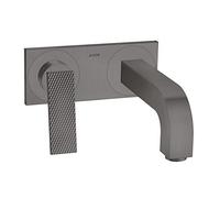 AXOR 39171341 Citterio - Grifo de baño montado en la pared con placa base, corte rómbico, cromado negro cepillado de 1,2 GPM