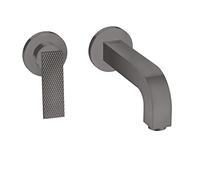 AXOR 39181341 Citterio - Corte rómbico de una sola manija, cromo negro cepillado 1.2 GPM grifo de baño montado en la pared