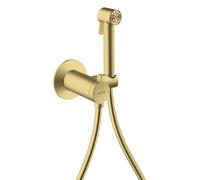 hansgrohe AXOR Duchas Bidette Bidette ducha de mano 1jet EcoSmart, redonda, para agua mezclada, con soporte y mangueras de ducha 1,25m, 29242950, Color: Latón cepillado