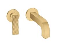 AXOR Citterio 39181251 grifo de baño montado en la pared con corte rómbico de una sola manija, oro cepillado, óptico, 1.2 GPM
