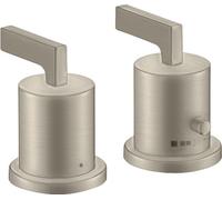 AXOR Citterio de hansgrohe Termostato de 2 orificios para borde de bañera con mandos de palanca, 39482820, Color: Níquel Cepillado