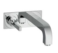 hansgrohe AXOR Citterio Mezclador monomando de lavabo empotrado, caño 225mm, placa para montaje en pared, 39115000, Color: cromado