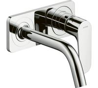 hansgrohe AXOR Citterio M Mezclador monomando para lavabo empotrado con placa y caño corto Montaje en pared, 34112000, Color: cromado
