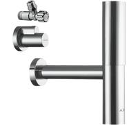 Juego de sifón de diseño AXOR flowstar de hansgrohe, con dos válvulas angulares y pulsadores, 51304000, Color: cromado