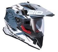 AXOR Helmets Casco Adventure X-Cross D/V Speedometer Blanco y Gris Totalmente Homologado 22.06 (M 57/58)