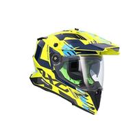 AXOR Helmets Casco Adventure X-Cross D/V X1 Amarillo Flúor Totalmente Homologado 22.06 (L 59/60)