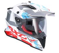 AXOR Helmets Casco Adventure X-Cross D/V X1 Blanco y Rojo Totalmente Homologado 22.06 (L 59/60)