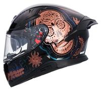 AXOR Helmets Casco Integral Apex Trance Negro y Dorado con Pintura Camaleónica Totalmente Homologado (XS 53/54)