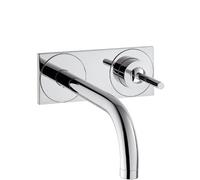 hansgrohe AXOR Uno Mezclador monomando de lavabo empotrado, placa para montaje en pared, proyección 225mm, 38115000, Color: cromado