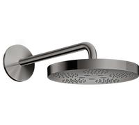 hansgrohe AXOR Una alcachofa de ducha 280 de 1 chorro con brazo de ducha, 48491330, Color: Cromo negro pulido