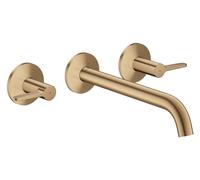 AXOR One de hansgrohe Grifería para bañera empotrada de 3 agujeros para montaje en pared con mangos de palanca., 48431140, Color: Bronce cepillado