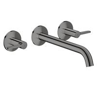 AXOR One de hansgrohe Grifería para bañera empotrada de 3 agujeros para montaje en pared con mangos de palanca., 48431330, Color: Cromo negro pulido
