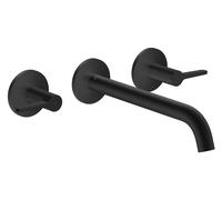 AXOR One de hansgrohe Grifería para bañera empotrada de 3 agujeros para montaje en pared con mangos de palanca., 48431670, Color: negro mate