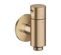 AXOR One de hansgrohe tope de conexión a la pared con válvula de cierre, 48781140, Color: Bronce cepillado