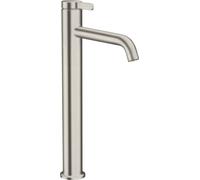 hansgrohe AXOR One Mezclador monomando de lavabo 260 con maneta y juego de desagüe, proyección 180mm, 48002800, Color: Óptica de acero inoxidable