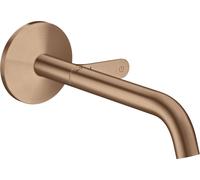 hansgrohe AXOR One mezclador de lavabo para montaje en pared Select+, empotrado, proyección 220mm, 48112310, Color: Oro rojo cepillado