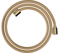 hansgrohe AXOR ShowerSolutions flexo de ducha textil, 1600mm, tuerca cónica y cilíndrica, 28259990, Color: Óptica Oro Pulido