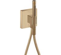hansgrohe AXOR Starck ShowerCollection Porter unidad 12 x 12, con ducha manual 2jet y manguera de ducha, 12626140, Color: Bronce cepillado