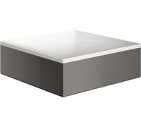 hansgrohe AXOR Suite lavabo sobre encimera, angular, 285x285mm, con marco metálico, sin rebosadero, SolidSurface, 42002340, Color: Cromo negro cepillado