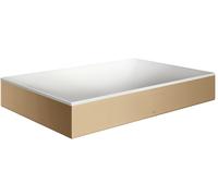 hansgrohe AXOR Suite lavabo sobre encimera, angular, 600x600mm, con marco metálico, sin rebosadero, SOLIDSurface, 42004140, Color: Bronce cepillado