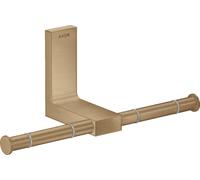 hansgrohe AXOR UNIVERSAL Portarrollos rectangular, metal, doble, 42657140, Color: Bronce cepillado
