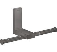 hansgrohe AXOR UNIVERSAL Portarrollos rectangular, metal, doble, 42657340, Color: Cromo negro cepillado