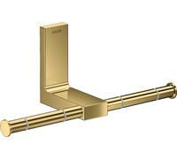 hansgrohe AXOR UNIVERSAL Portarrollos rectangular, metal, doble, 42657990, Color: Óptica Oro Pulido