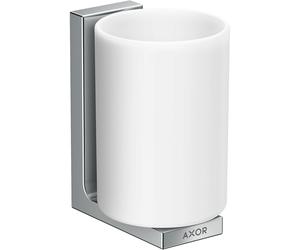 Axor Universal Rectangular recipiente para cepillos de dientes blanco-cromo 42604000